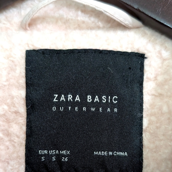 Zara Basic Wool Blend Bouclé Overcoat in Blush Pink - Picture 6 of 7